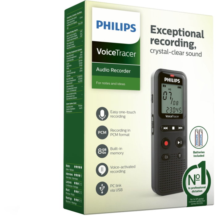 Philips VoiceTracer Noir