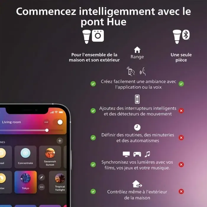 Philips Hue Hue Secure - Câble anti-chute pour caméra, sécurité contre les chutes, fixation facile, usage intérieur, pour installations à plus de 2 m