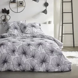 Today Parure de lit housse de couette collection Sunshine 240x260 cm 2 personnes 100% coton 57 fils imprimée avec 2 taies d'oreillers