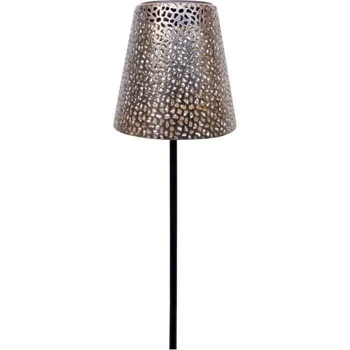 Garden ID - Lampe solaire extérieure - Or - Réf. Ø12 h70 cm - Autonomie 6-8h - Pied stabilisateur - Bouton on/off - Sans câblage