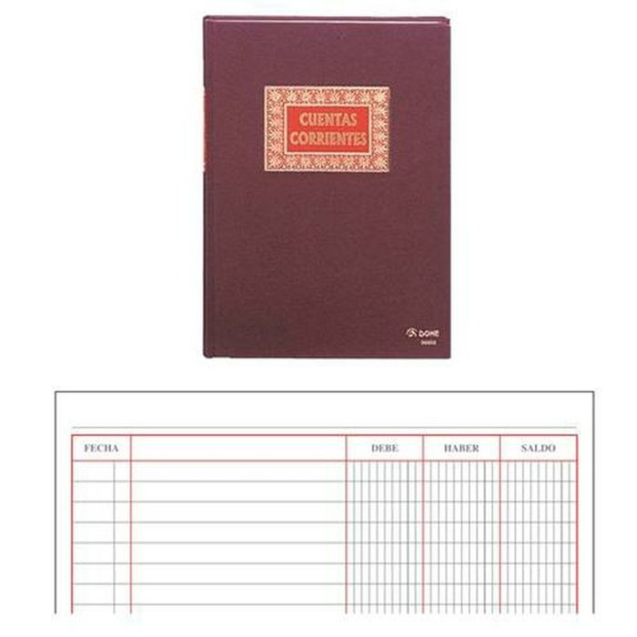 Livre de comptes DOHE 09908 Bordeaux A4 Feuille 100 Volets Livre de comptes DOHE 09908 Bordeaux A4 Feuille 100 Volets