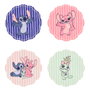 WIDDOP & CO Set de 4 dessous de verre en céramique Stitch Disney - Design coloré avec Stitch et ses amis