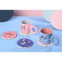 WIDDOP & CO Set de 4 dessous de verre en céramique Stitch Disney - Design coloré avec Stitch et ses amis