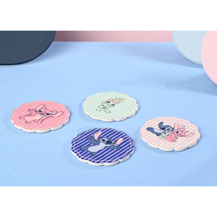 WIDDOP & CO Set de 4 dessous de verre en céramique Stitch Disney - Design coloré avec Stitch et ses amis