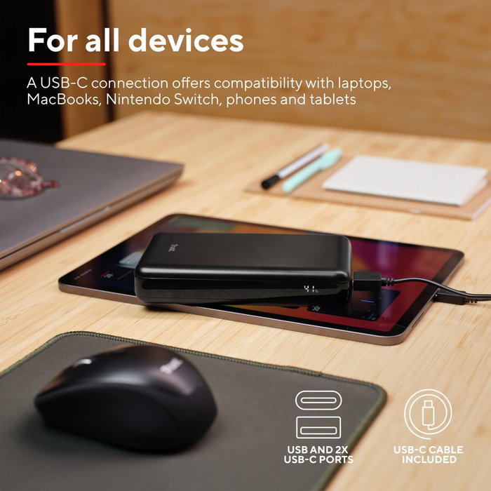 Powerbank Trust 25240 Noir 20000 mAh