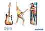 iDance - Guitare électrique jouet pour enfants à partir de 8 ans avec batterie incluse, câble de charge USB, sangle et instructions multilingues - Noir