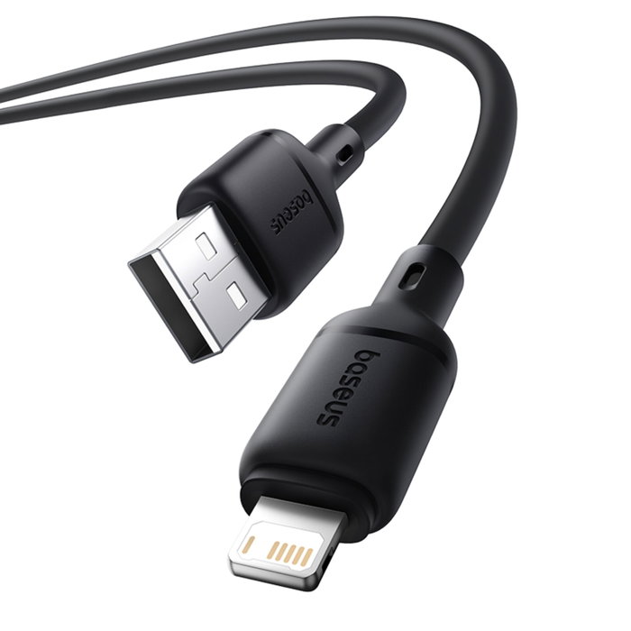 Baseus Silky Series Câble de charge USB vers Lightning 2,4A, 2 m, noir Baseus Silky Series Câble de charge USB vers Lightning 2,4A, 2 m, noir
