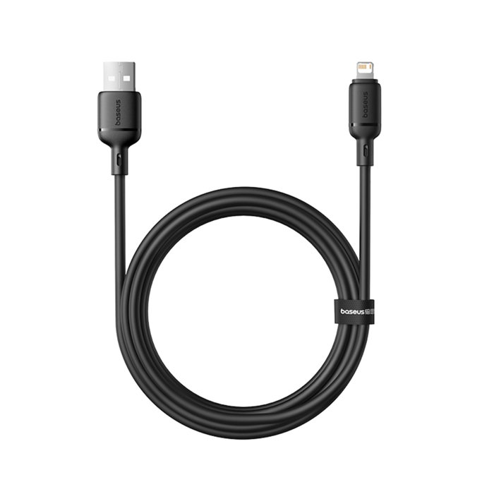 Baseus Silky Series Câble de charge USB vers Lightning 2,4A, 2 m, noir Baseus Silky Series Câble de charge USB vers Lightning 2,4A, 2 m, noir