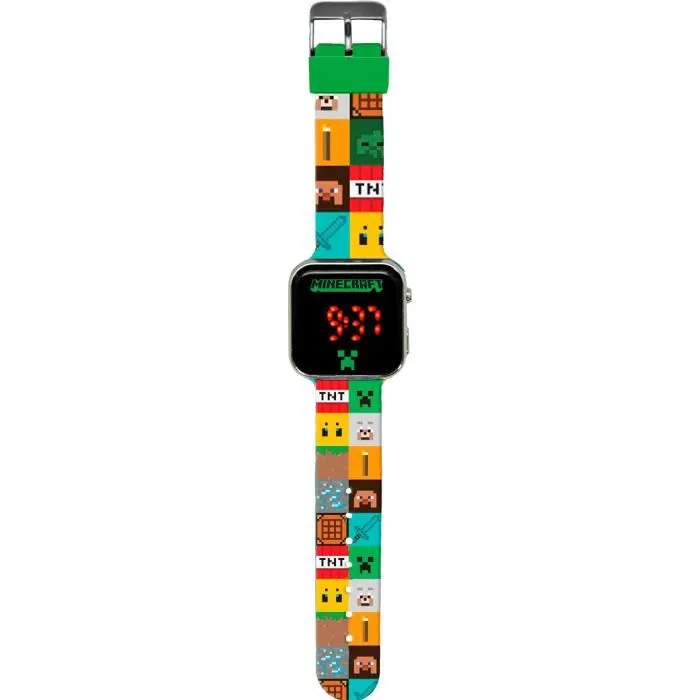 Kids Licensing MIN4272 Montre LED Minecraft, montre pour enfant avec changement de fond d'écran, affichage heure et date, pile fournie CR2032 Kids Licensing MIN4272 Montre LED Minecraft, montre pour enfant avec changement de fond d'écran, affichage heure et date, pile fournie CR2032