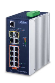 Planet IGS-4215-8P2T2S Commutateur industriel géré 8 ports PoE+ Gigabit, 2 ports cuivre, 2 SFP