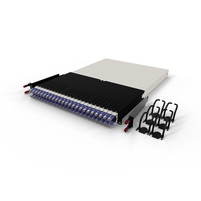 PATCHBOX patchbox.one / Solution de gestion de câbles réseau 30RU / STP Cat.6a / Violet - 24 câbles rétractables