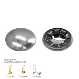 WOLFPACK LINEA PROFESIONAL Lot de 2 bouchons de rechange métallisés pour roue de chariot à sacs