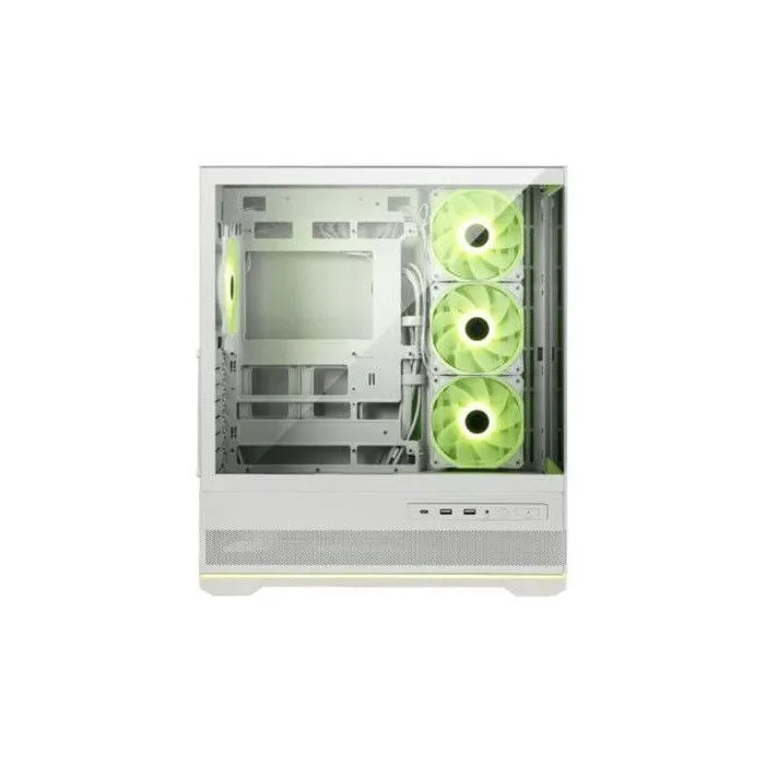 MSI MAG Pano 110R PZ - Boîtier PC ATX Moyen Tour Blanc avec vue panoramique à 270°, verre trempé et ventilation optimisée