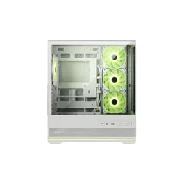 MSI MAG Pano 110R PZ - Boîtier PC ATX Moyen Tour Blanc avec vue panoramique à 270°, verre trempé et ventilation optimisée