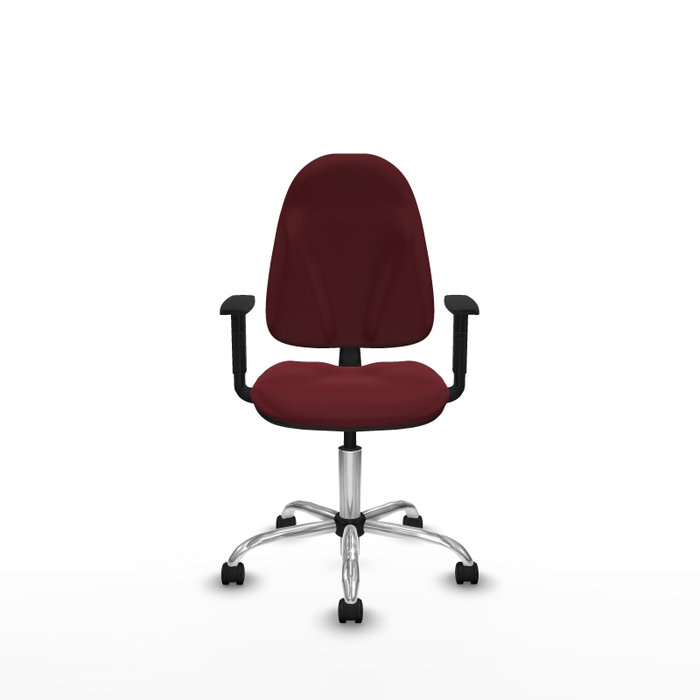 PIQUERAS Y CRESPO Chaise de bureau Algarra, Similicuir Grenat, Accoudoirs 1D, Base Chromée