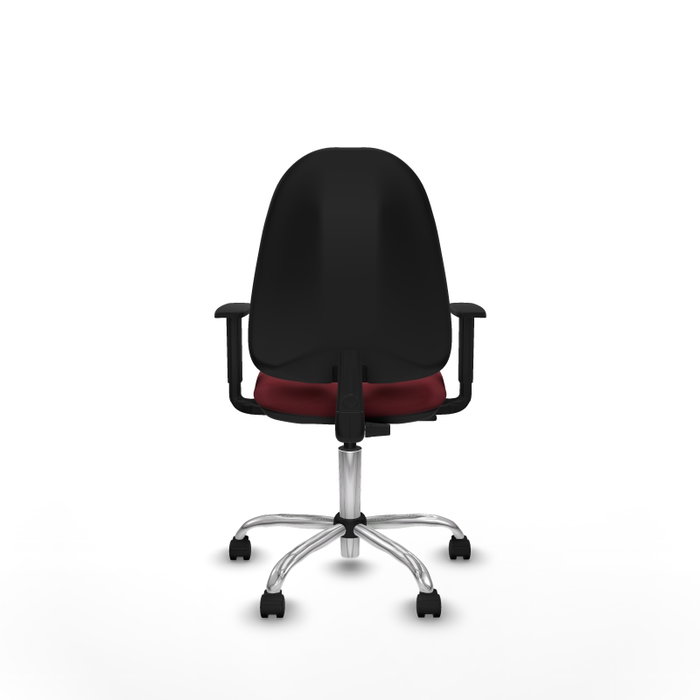 PIQUERAS Y CRESPO Chaise de bureau Algarra, Similicuir Grenat, Accoudoirs 1D, Base Chromée