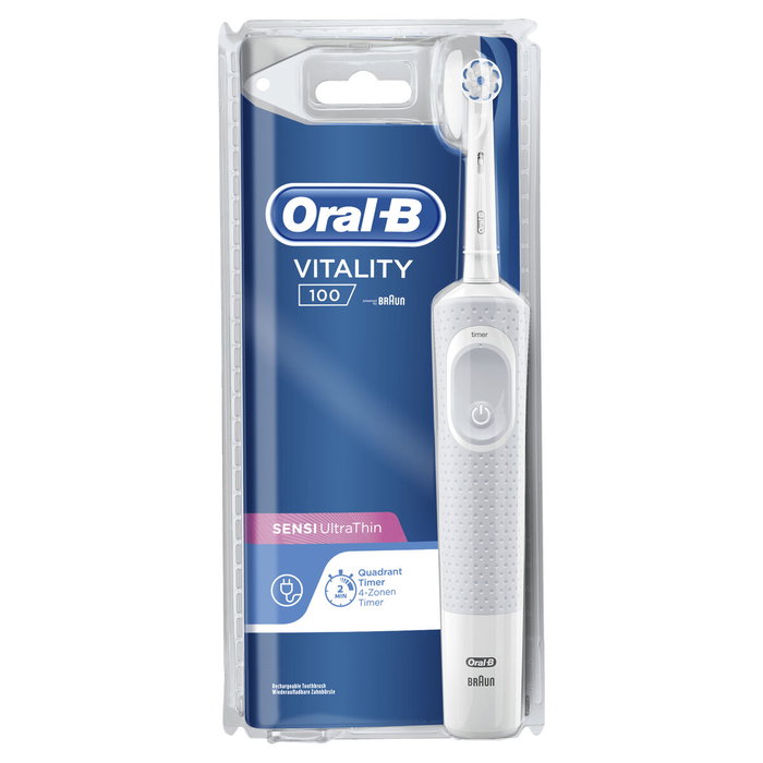Brosse à dents électrique Oral-B VITALITY 100 SENTIVE ULTRA THIN Blanc Brosse à dents électrique Oral-B VITALITY 100 SENTIVE ULTRA THIN Blanc