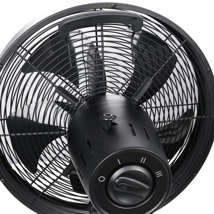 Emerio Fn114499.2 Ventilateur de Table 35W 30cm Oscillant Noir Bois Métal