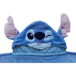 Stitch - Plaid polaire à capuche 3D pour enfant - Motif Stitch - 120 x 150 cm - Ultra doux - Couverture douillette pour chambre et détente