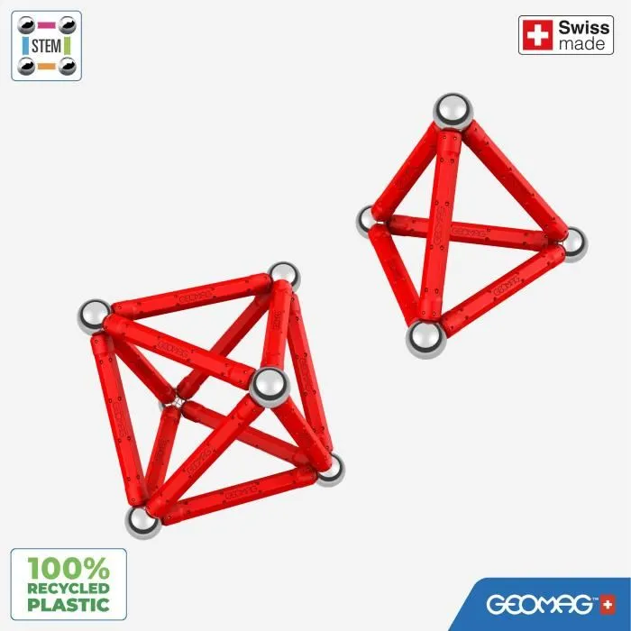 Geomag Classic Recycled - Jeu de construction magnétique éducatif 3D - 24 pièces en plastique recyclé - À partir de 3 ans