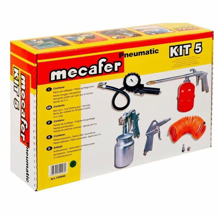 Mecafer Kit d'accessoires pour compresseur d'air 5 Pièces