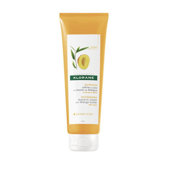 Klorane Crème Nutritive Sans Rinçage à la Mangue pour Cheveux Secs, 125 ml