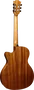LAG Guitare Acoustique Nylon Auditorium Slim Cutaway Red Cedar - Khaya, Table Cèdre Massif, Électronique Fishman