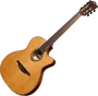 LAG Guitare Acoustique Nylon Auditorium Slim Cutaway Red Cedar - Khaya, Table Cèdre Massif, Électronique Fishman