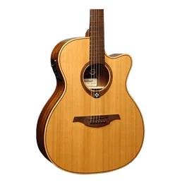 LAG GUITARRA ACUSTICA NYLON AUDITORIUM SLIM Cutaway Red Cedar - Khaya