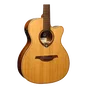 LAG Guitare Acoustique Nylon Auditorium Slim Cutaway Red Cedar - Khaya, Table Cèdre Massif, Électronique Fishman