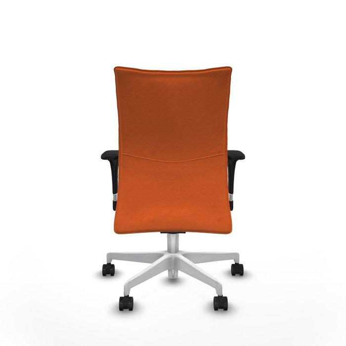Piqueras Y Crespo Chaise de bureau Albacete, Orange, Mécanisme Synchro, Base Blanche