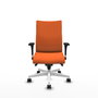 Piqueras Y Crespo Chaise de bureau Albacete, Orange, Mécanisme Synchro, Base Blanche
