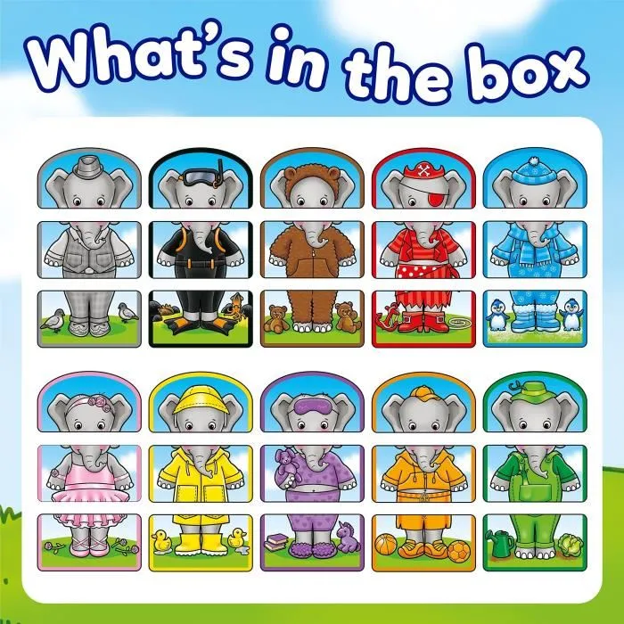 Orchard - Les tenues de Nelly l'éléphant - Jeu d'éveil de correspondance des couleurs pour enfants