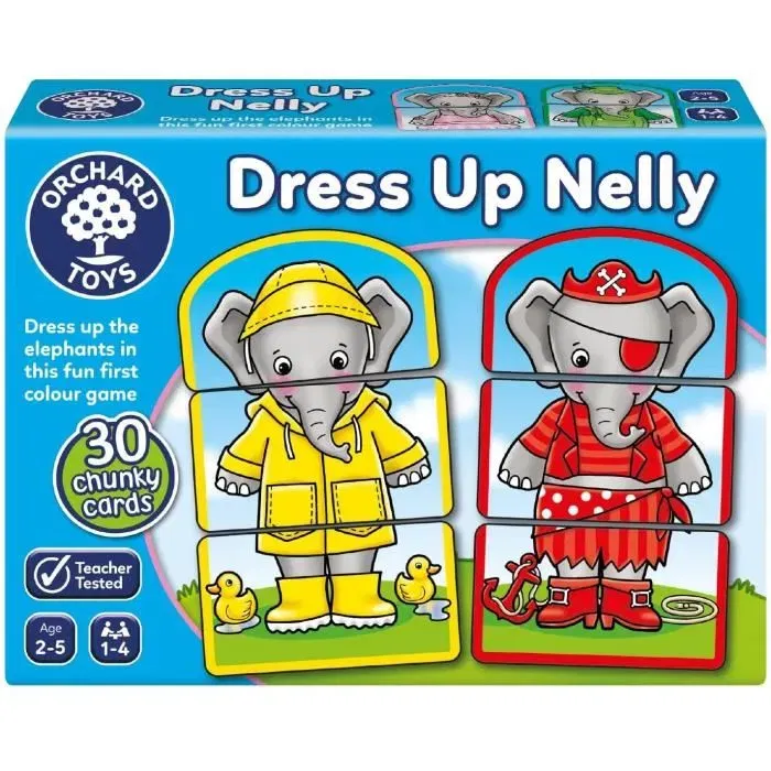 Orchard - Les tenues de Nelly l'éléphant - Jeu d'éveil de correspondance des couleurs pour enfants