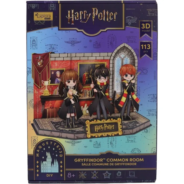 Explora Puzzle 3D Licence Harry Potter - Salle commune Gryffondor, 127 pièces, Modèle 540315, Dès 8 ans, Décoration 19.5 cm