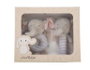 Creaciones Llopis Set de Jouet Peluche avec Mousseline et Hochet Éléphant