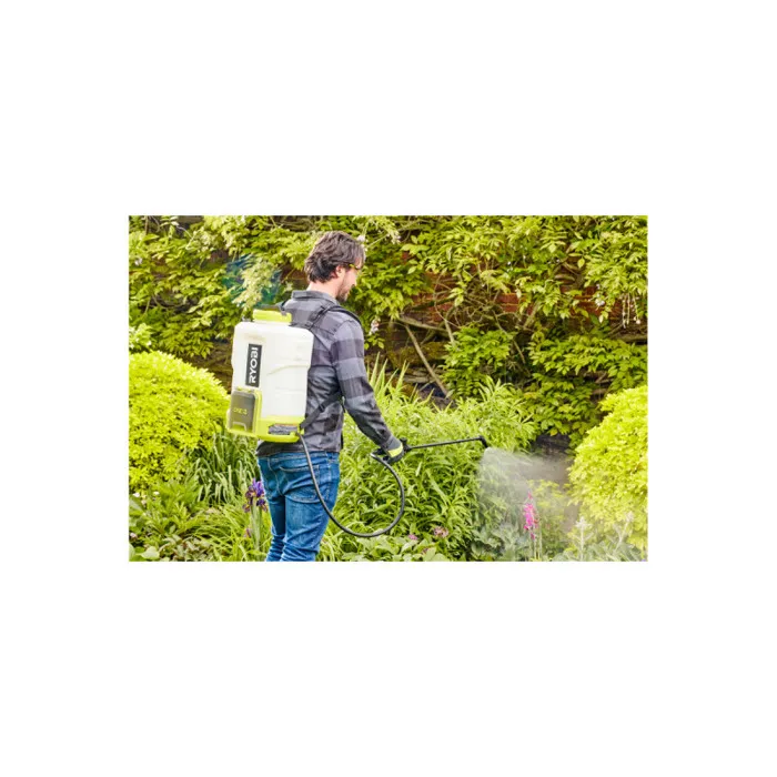 Ryobi Pulvérisateur à dos sans fil RY18BPSB-0 18V One Plus, réservoir 15 L, pression 6.2 bars, débit réglable 1 à 1.8 L/min, vendu sans batterie