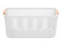KIPIT Panier en plastique avec anse en bambou blanc