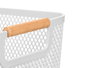KIPIT Panier en plastique avec anse en bambou blanc