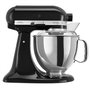 Kitchenaid KSM175PS Artisan Robot de cuisine noir, 4,8 L, bol inox, avec batteurs et fonction planétaire pour pâtisserie et préparations