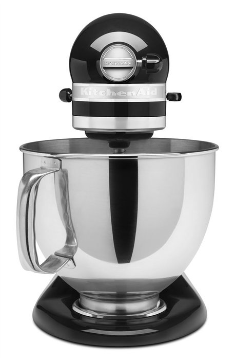 Kitchenaid KSM175PS Artisan Robot de cuisine noir, 4,8 L, bol inox, avec batteurs et fonction planétaire pour pâtisserie et préparations
