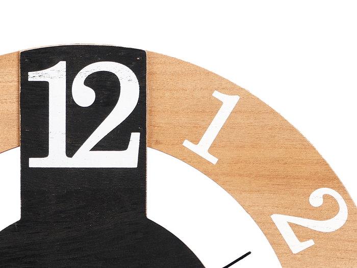 Giftdecor Horloge Murale Noire Naturelle 40x40x3.5cm Métal (Set de 6)