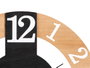 Giftdecor Horloge Murale Noire Naturelle 40x40x3.5cm Métal (Set de 6)