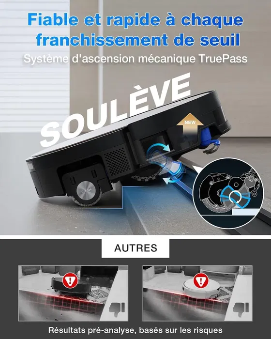 Ecovacs Deebot X11 Pro Omni Robot Aspirateur Laveur - Aspiration 19500 Pa - Station Omni Cyclone avec Lavage à Eau Chaude - Système OZMO Roller 2.0 et TruEdge 3.0