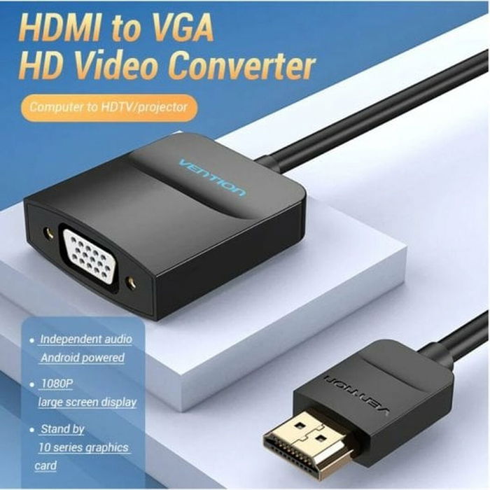 Adaptateur HDMI vers VGA Vention 42154 Noir 15 cm Adaptateur HDMI vers VGA Vention 42154 Noir 15 cm