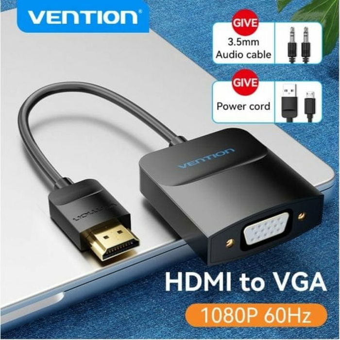 Adaptateur HDMI vers VGA Vention 42154 Noir 15 cm Adaptateur HDMI vers VGA Vention 42154 Noir 15 cm