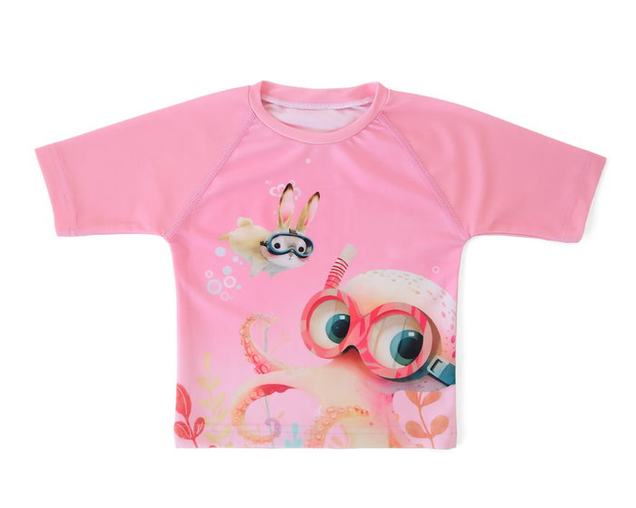 KioKids T-shirt de bain rose avec protection solaire UPF50+ KioKids T-shirt de bain rose avec protection solaire UPF50+