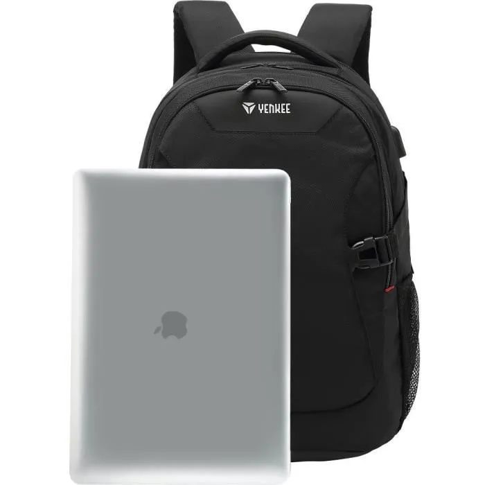 Yenkee Flashpacker Sac à Dos Ordinateur Portable 15.6" YBB 1502 - 20 Litres, Léger, avec Port USB pour Chargement, Compartiment Pratique