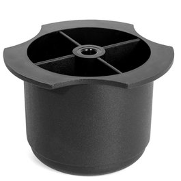 Q&Q Prima - Patte de meuble en plastique noir Ø56 mm H50 mm pour fixation par vis à bois