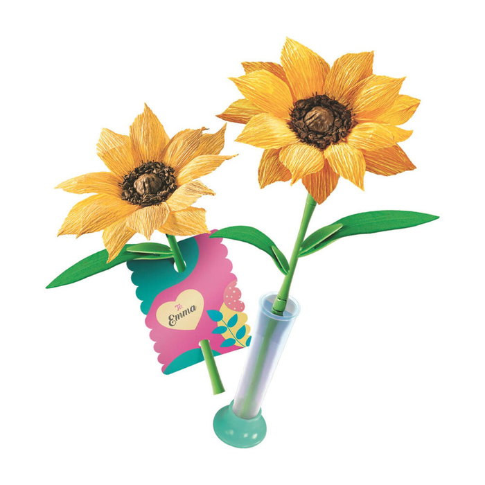 Clementoni Crée tes fleurs - Tournesol - Coffret de 2 fleurs à assembler et personnaliser